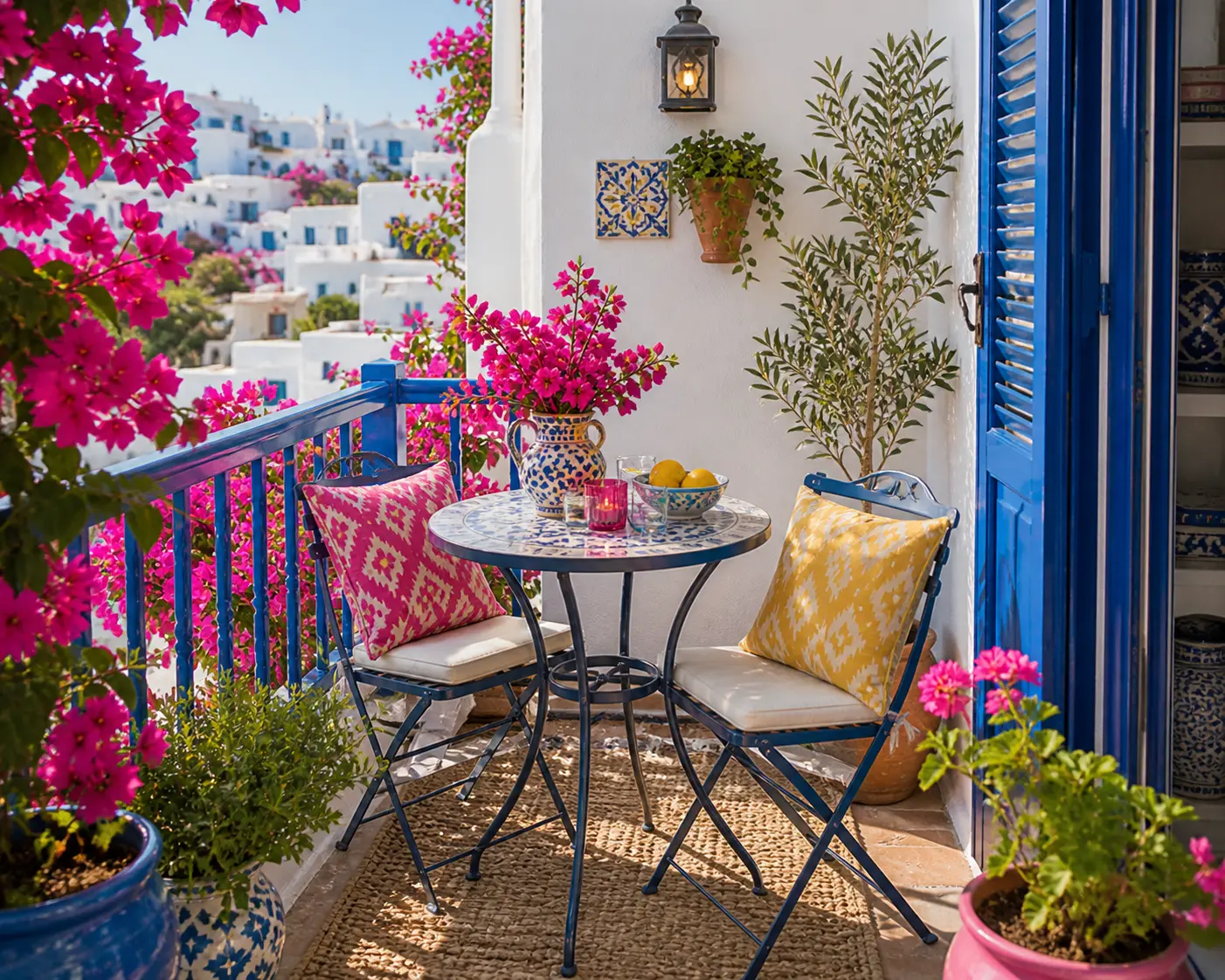 Greek Coastal Color Pop Balcony: Shop the Look