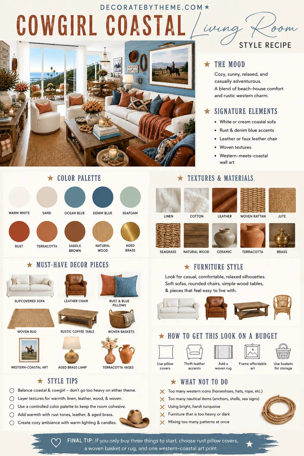 Cowgirl Coastal Living Room Style Recipe