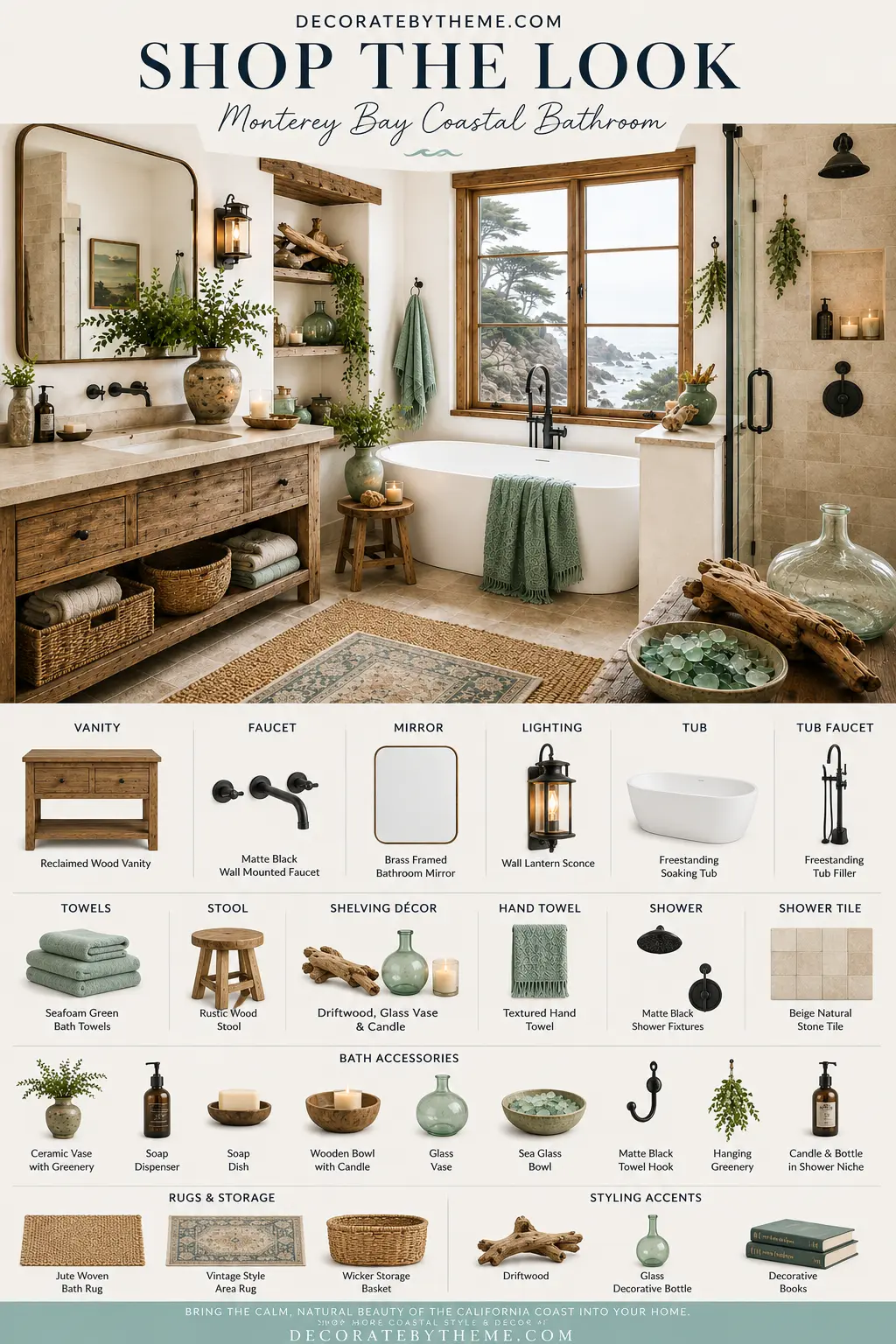 Monterey Bay Coastal Bathroom Decor Shop the Look