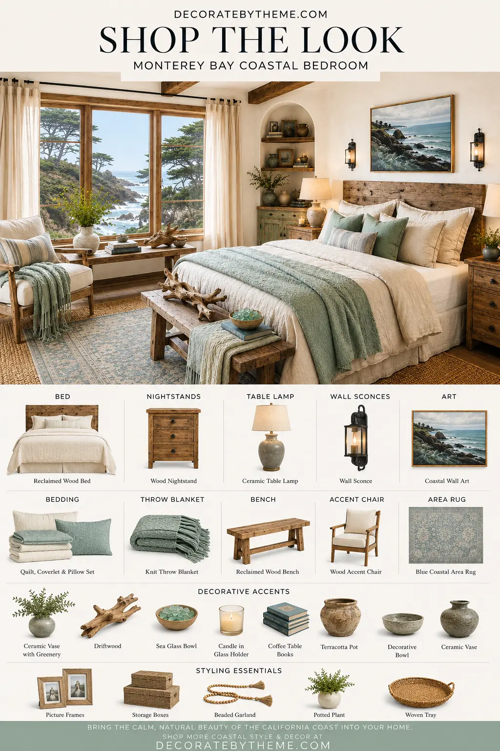 Monterey Bay Coastal Bedroom Decor Shop the Look