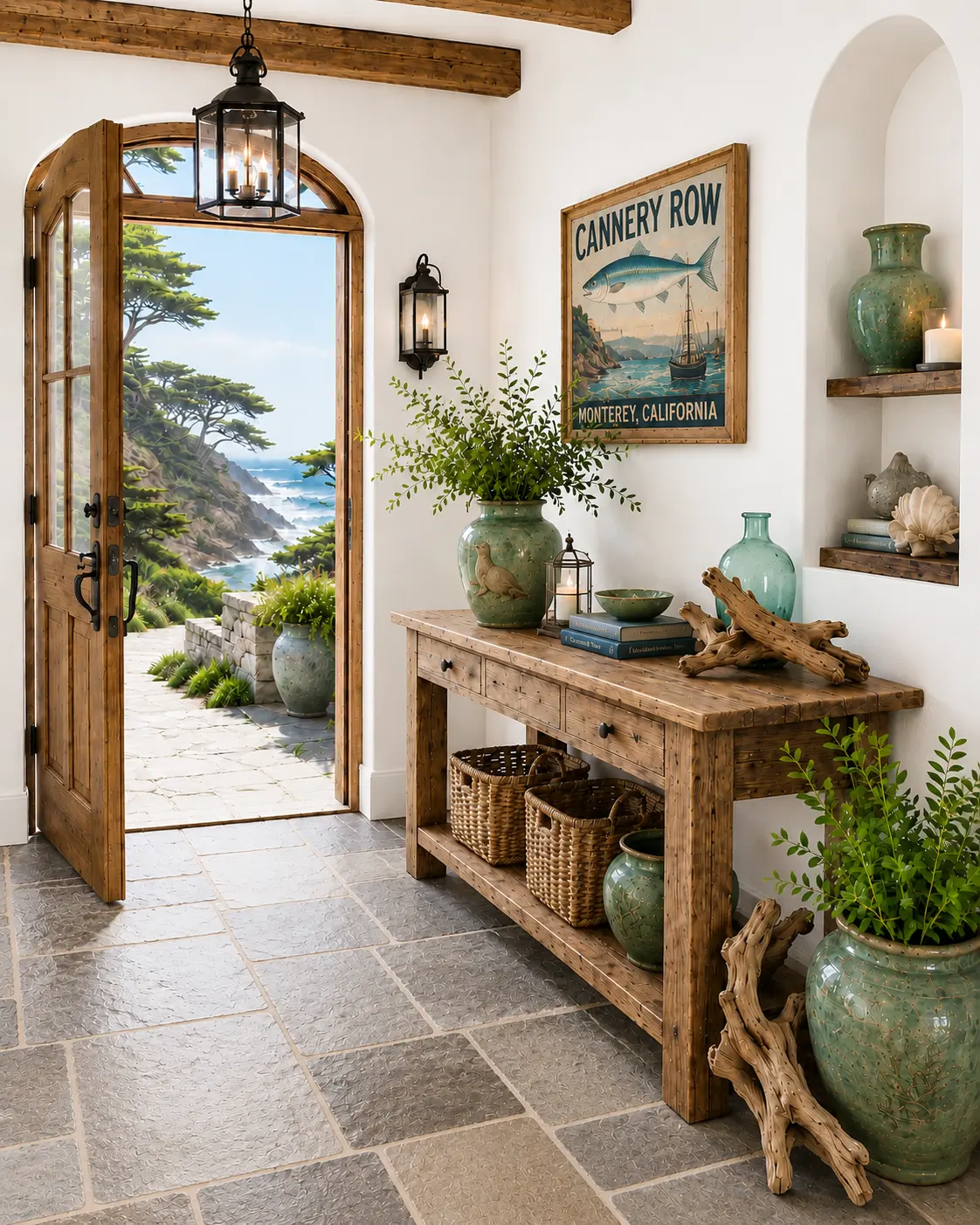 Monterey Bay Coastal Entryway: Shop the Look for a Warm California Coastal Welcome