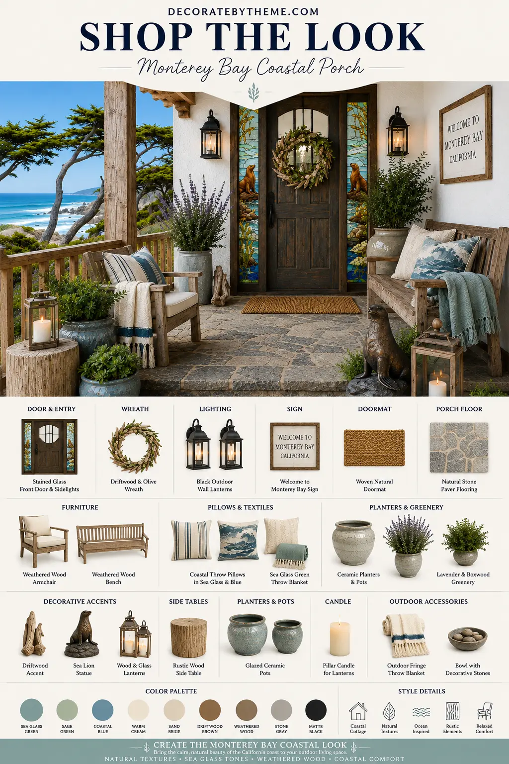 Monterey Bay Coastal Porch Decor Shop the Look
