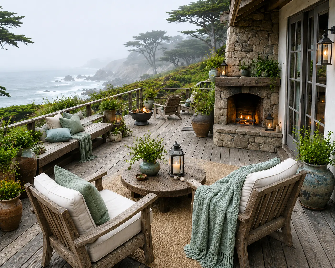Monterey Bay Coastal Deck: Shop the Look for a Misty California Coast Outdoor Retreat