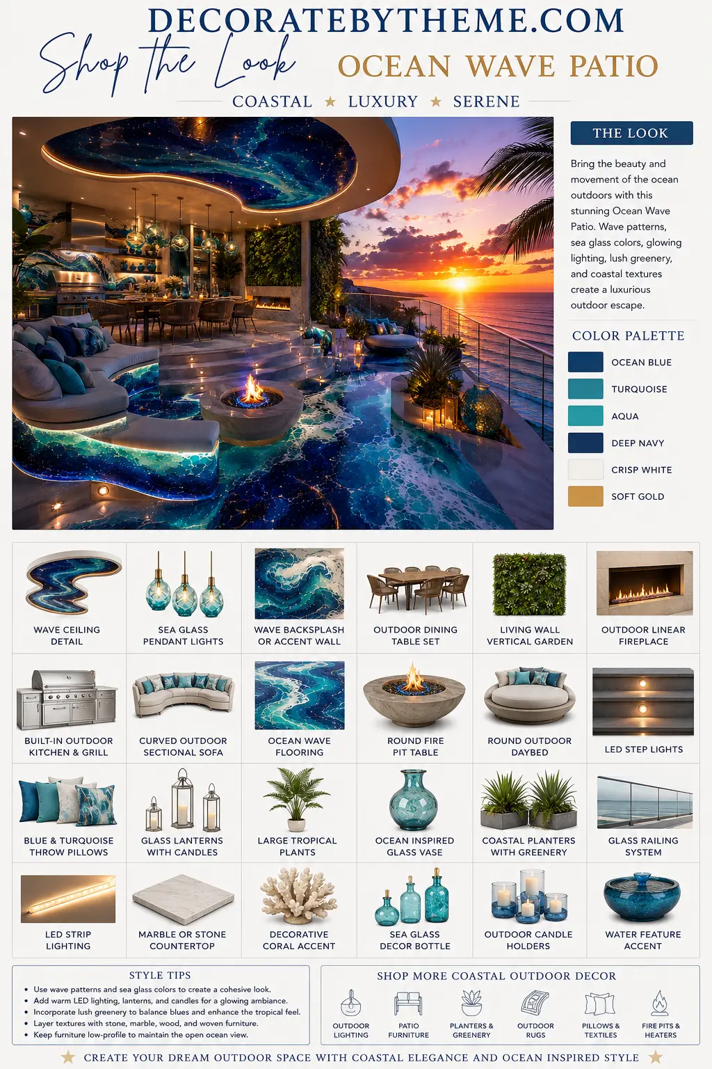 Ocean Wave Patio Decor Shop the Look