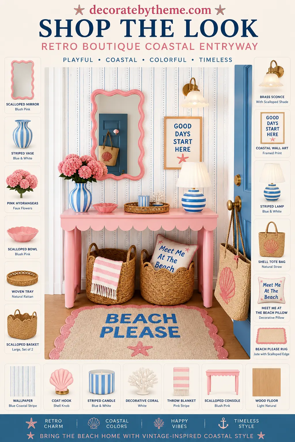 Retro Boutique Summer Coastal Entryway Decor Shop the Look