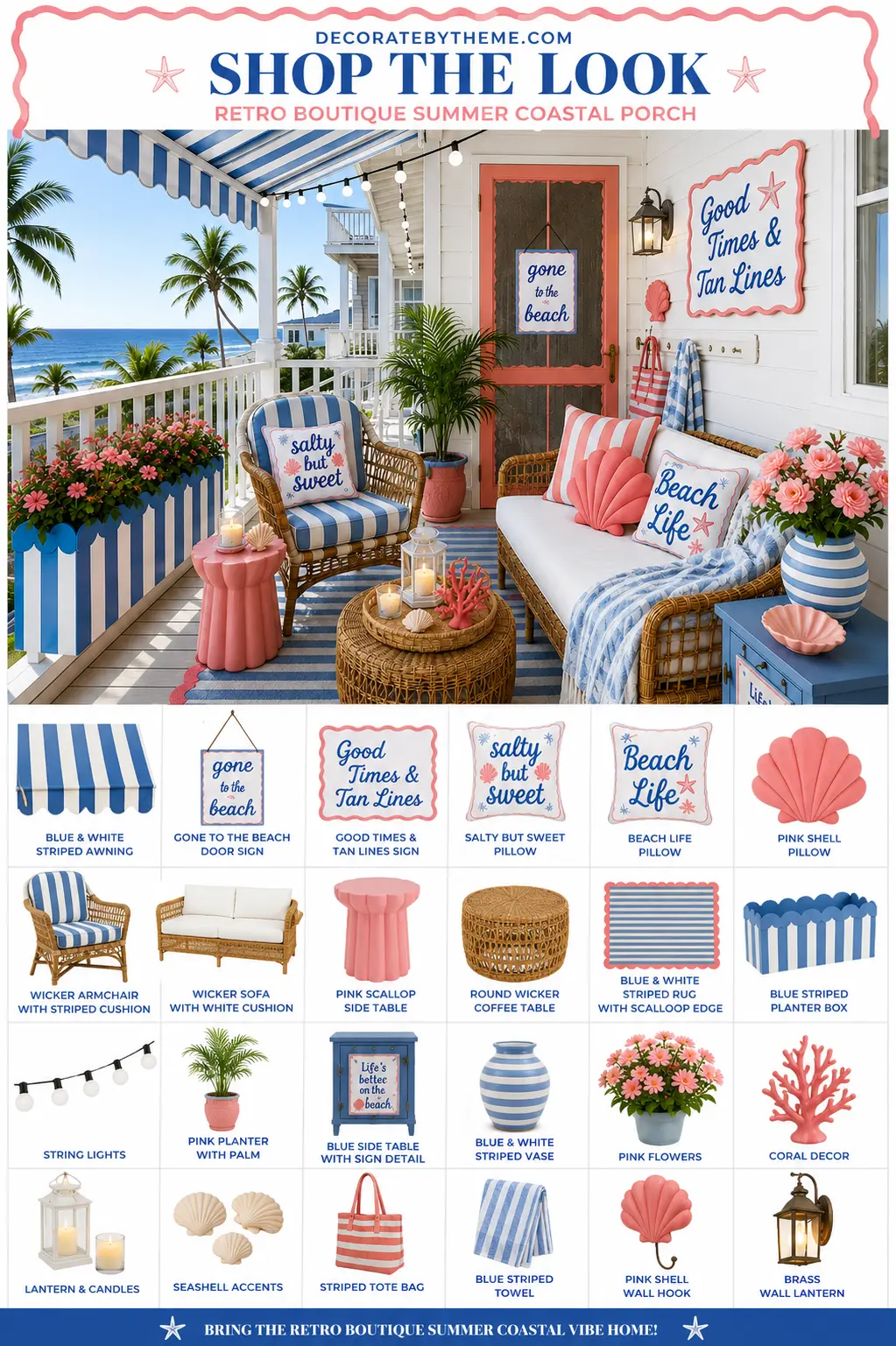 Retro Boutique Summer Coastal Porch Decor Shop the Look