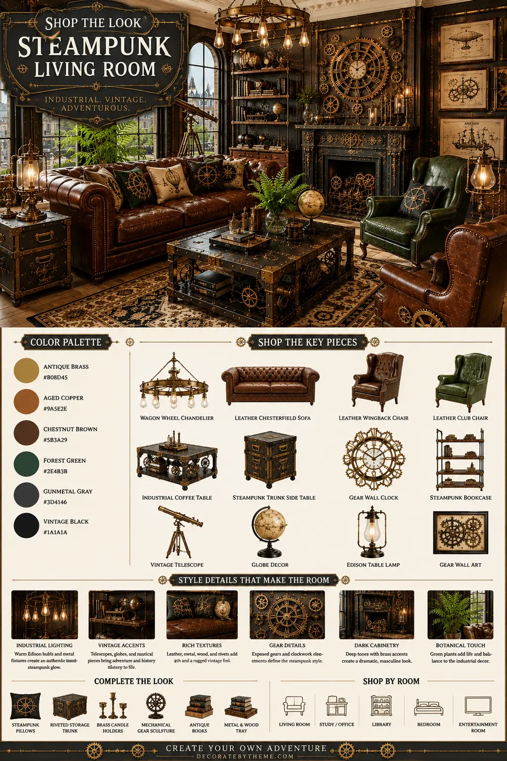 Steampunk Living Room Decor Shop the Look