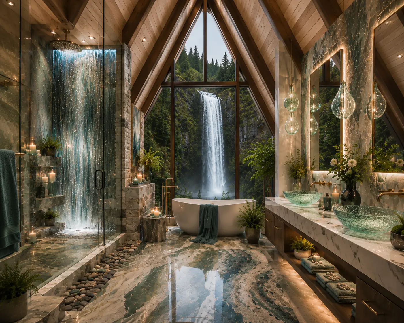 Oregon Waterfall Sanctuary Bathroom Shop the Look